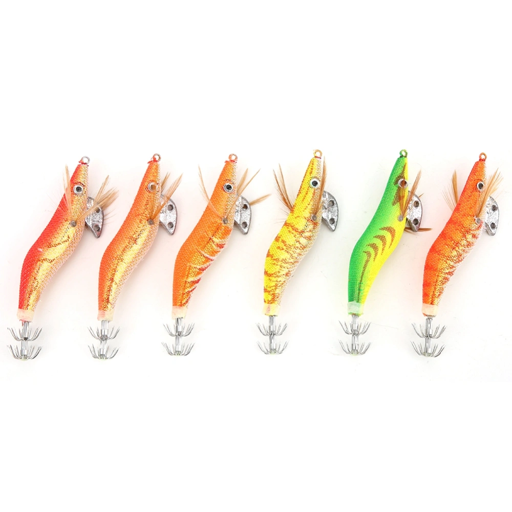 6Pcs Sea Fishing Lure Simulation Shrimp Shape Bait with Squid Hook Fishing TackleSJ018 #2.0