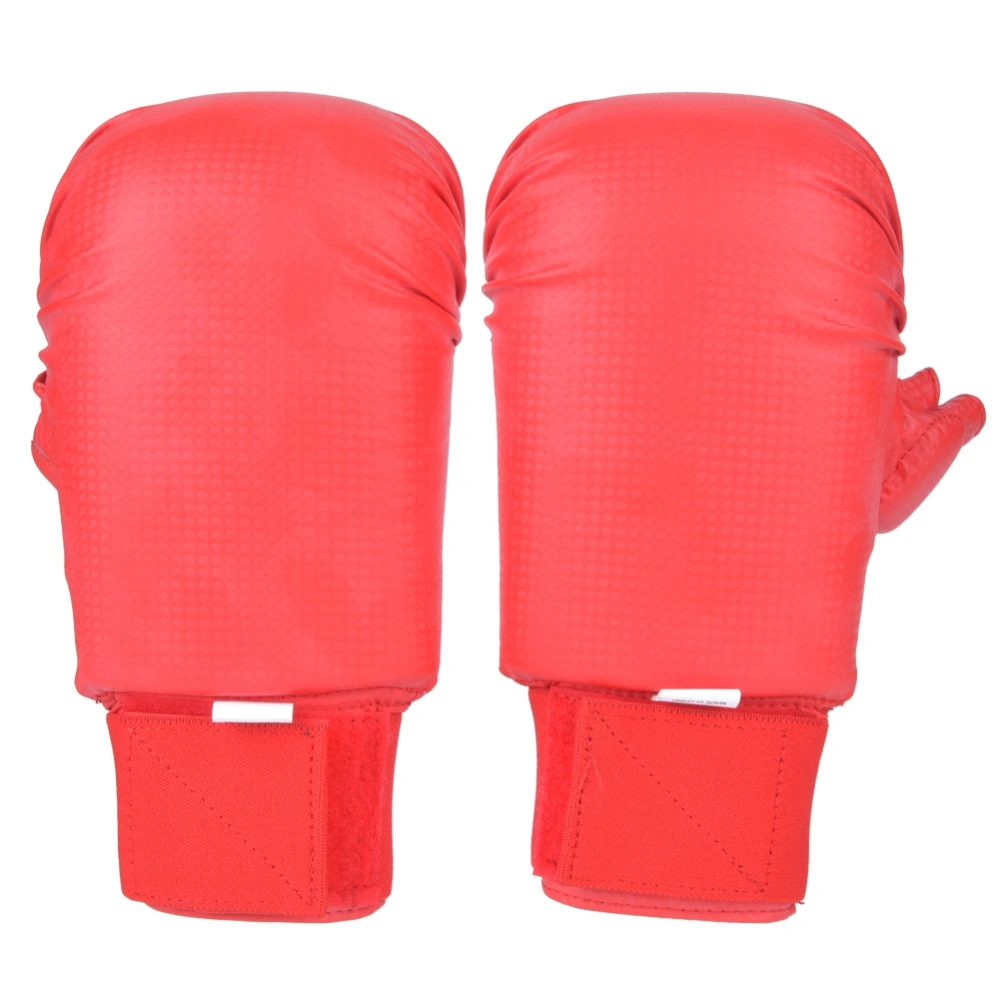 A Pair of Boxing Gloves Karate Hand Protector with Thumb Protector for Martial Arts Sports Game TrainingRed L