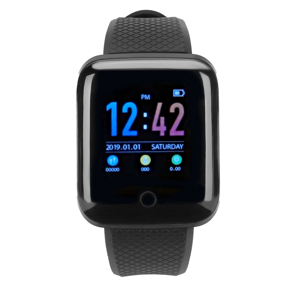 D13 Black 1.3 Inch Color Screen Sports Watch Heart Rate Blood Pressure Sleep IP67 Waterproof Smart BraceletBlack