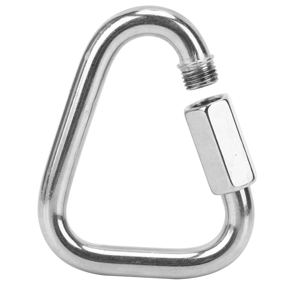 Outdoor Stainless Steel Triangle Shape Screw Lock Carabiner Mounteering Safety Buckle for Climbing Protection Euipment