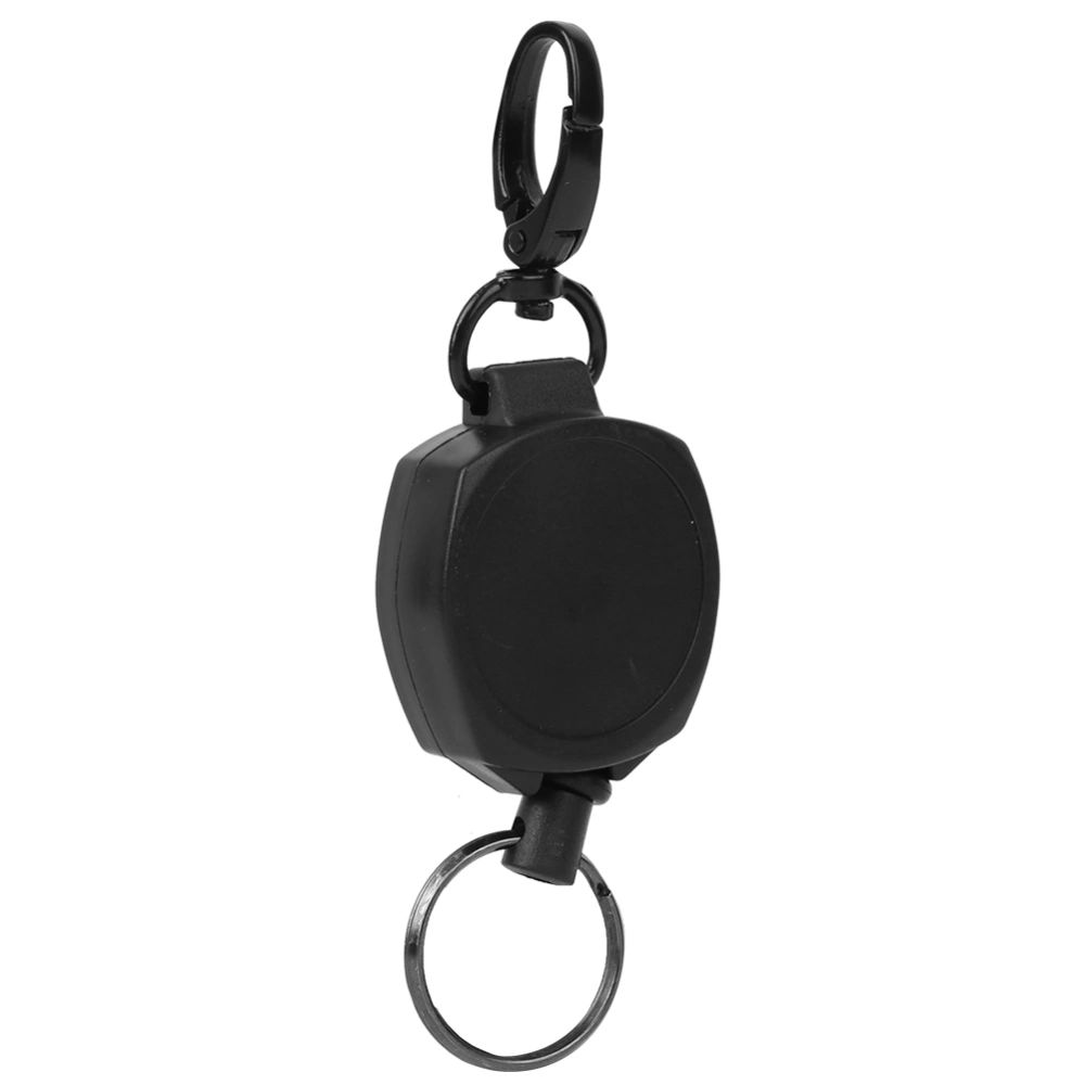 Portable Stretchable Anti Lost Anti Theft Rebound Keychain Key Ring Black(square )