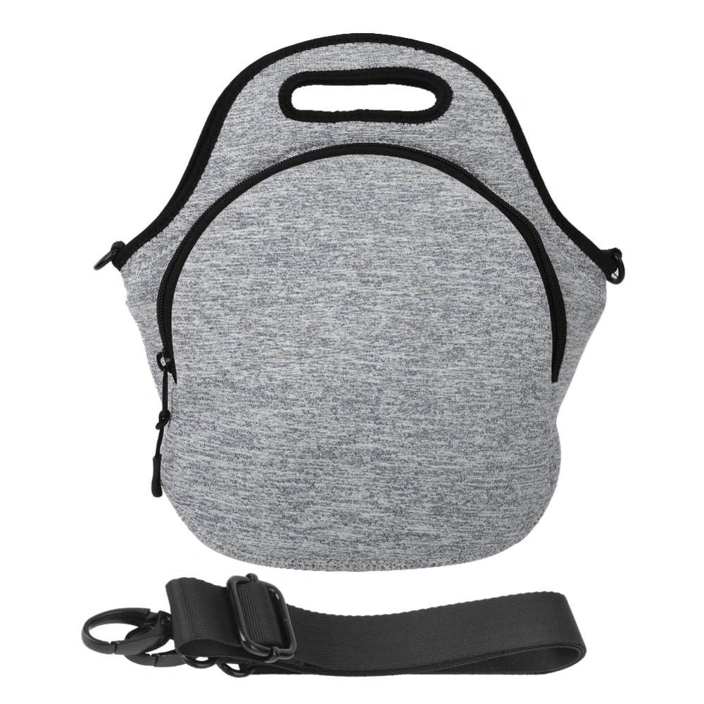 Neoprene Shoulder Strap Sports Bag Insulation Lunch Food Bag for Outdoor Picnics Travel WorkingLight Gray