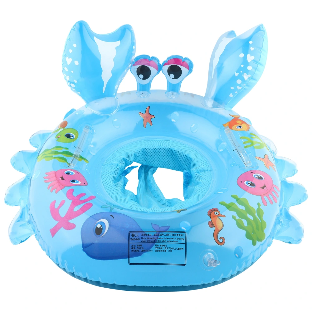 Cute Cartoon Baby Inflatable Swimming Ring Thicken Seat Float for Boys Girls Summer Water Sport Pool AccessoriesBlue