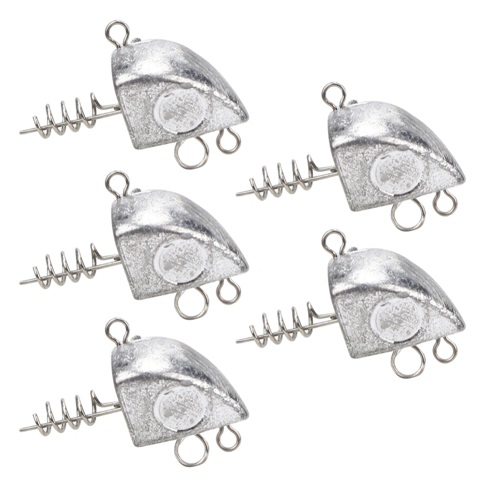 5Pcs Portable Metal Fish Heads Shape Fishing Weight Sinker Tackle Accessory30±5g