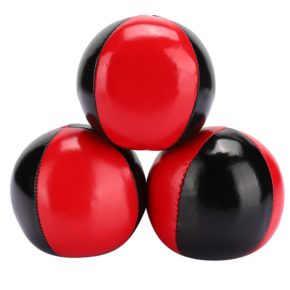 3PCS Red Black PU Leather High End Portable EPS Fine Colloidal Particle Juggling Ball