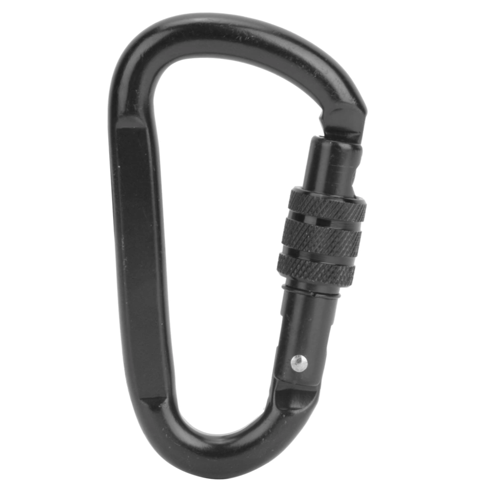 30KN Carbon Steel Outdoor D Type Mountaineering Carabiner Rock Climbing Main Lock Safety Buckle