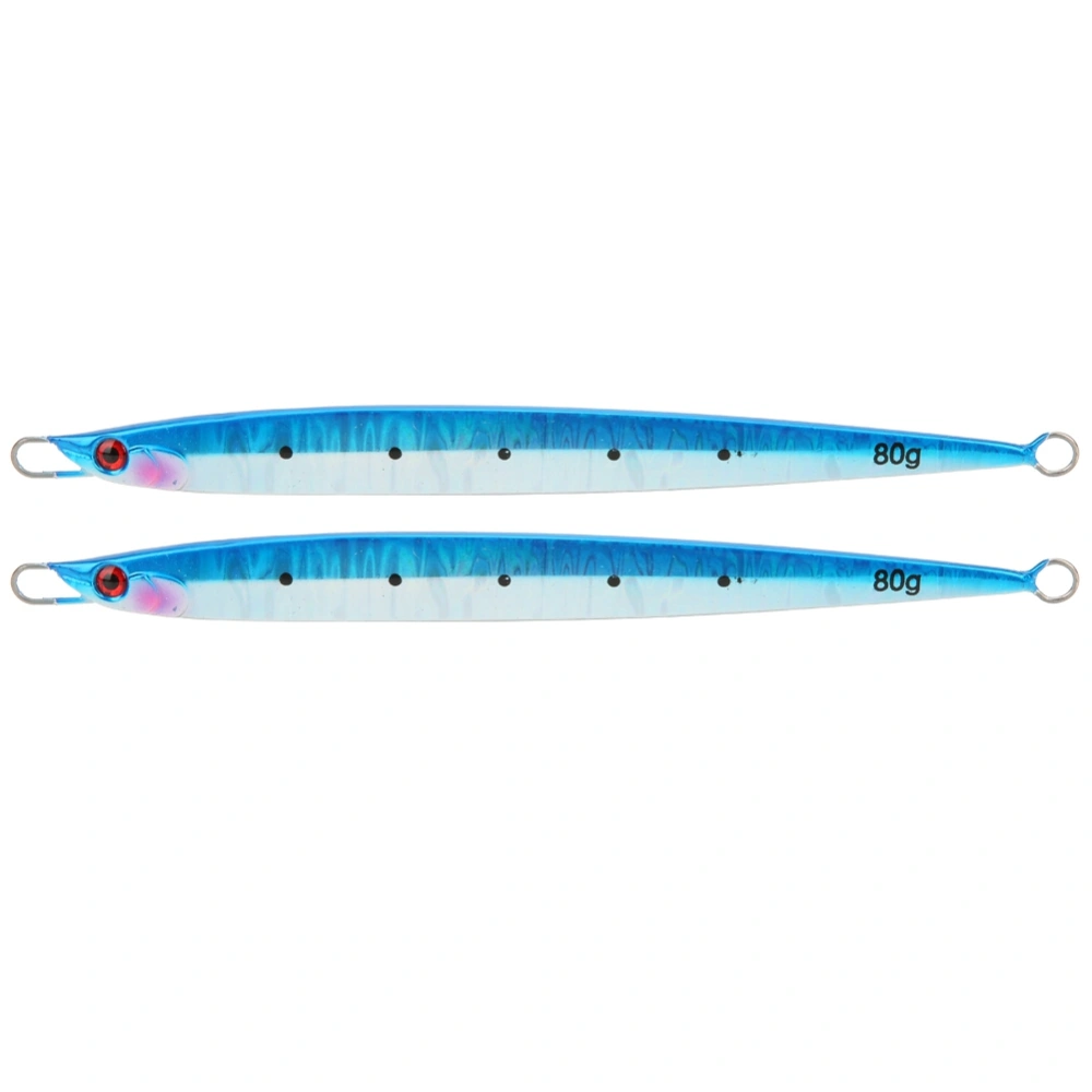 2Pcs Simulation Fish Shape Lure Bait Fishing Tackle Vivid Swimming Postureblue