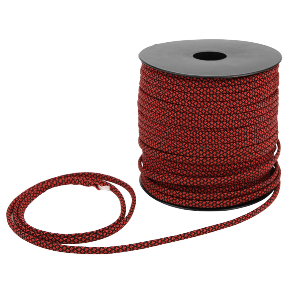 50M 4MM Thick 7 Core Paracord Rescue Tying Tent Lanyard Camping Rope for Outdoor Bracelet WeavingRed Black