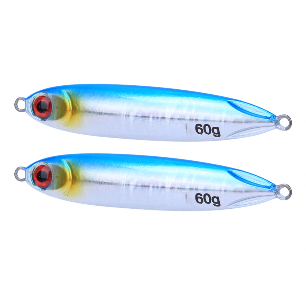 2Pcs Simulation Fish Shape Lure Bait Fishing Tackle Vivid Swimming Postureblue