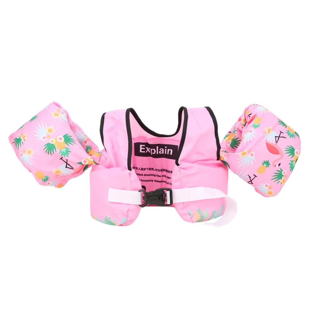 Children Swimming Arm Ring Life Vest Floats Kid Safety Sleeves Armlets with Cute Patternpink