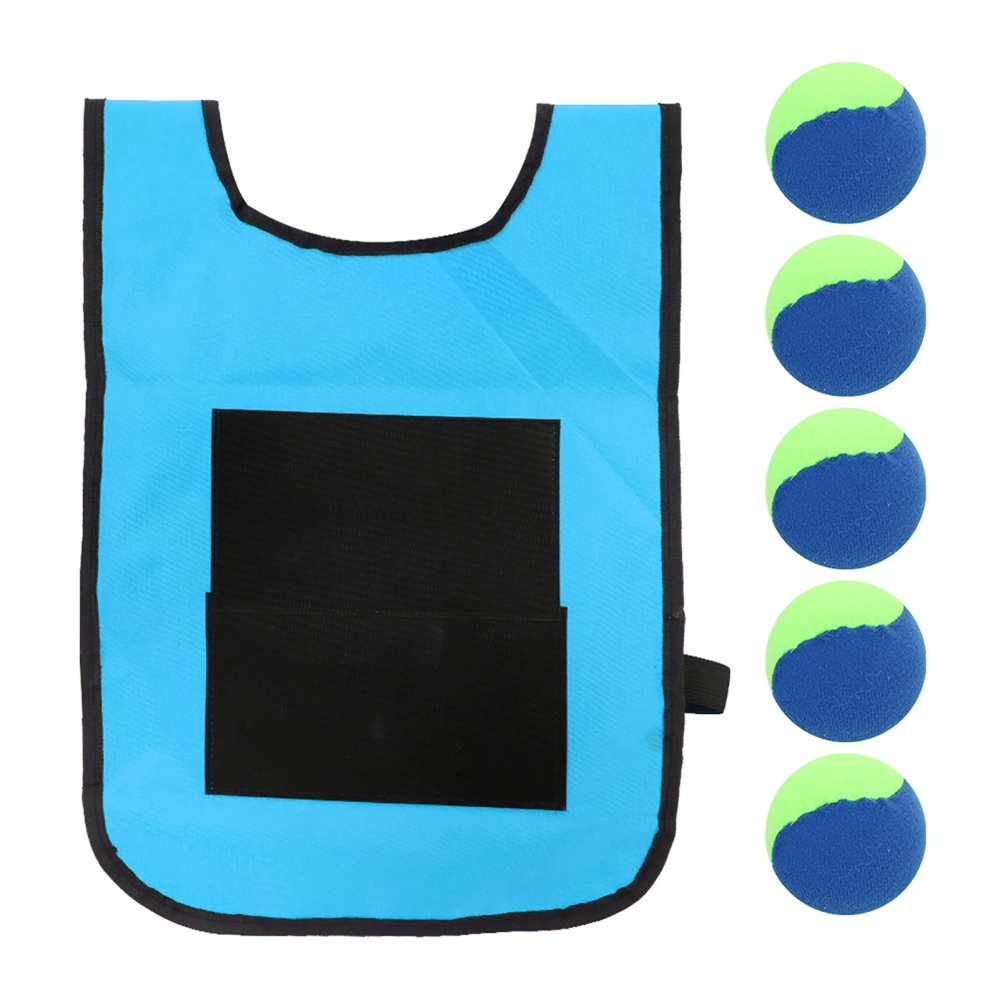 Dodgeball Tag Stickness Vest Outdoor Children Throwing Target Game with Balls for Kid blue