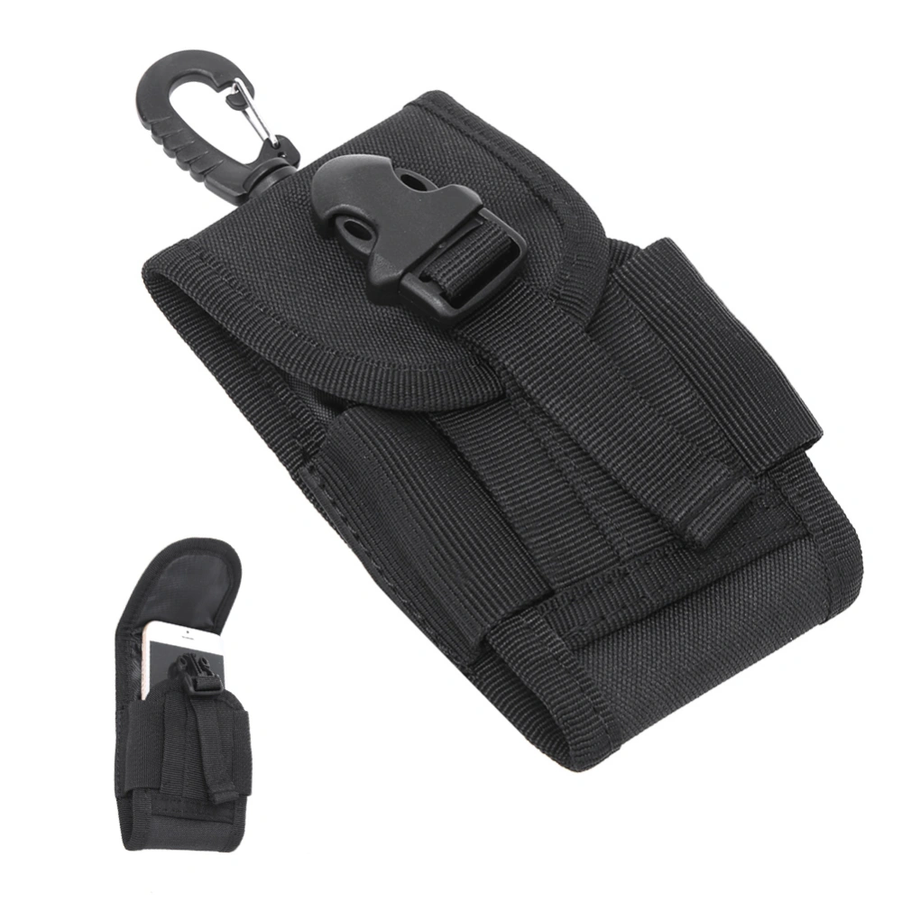 Outdoor Multi Functional EDC Waist Pouch Molle Belt for 4.5inch Mobile Phone Bag with Buckle(Black )