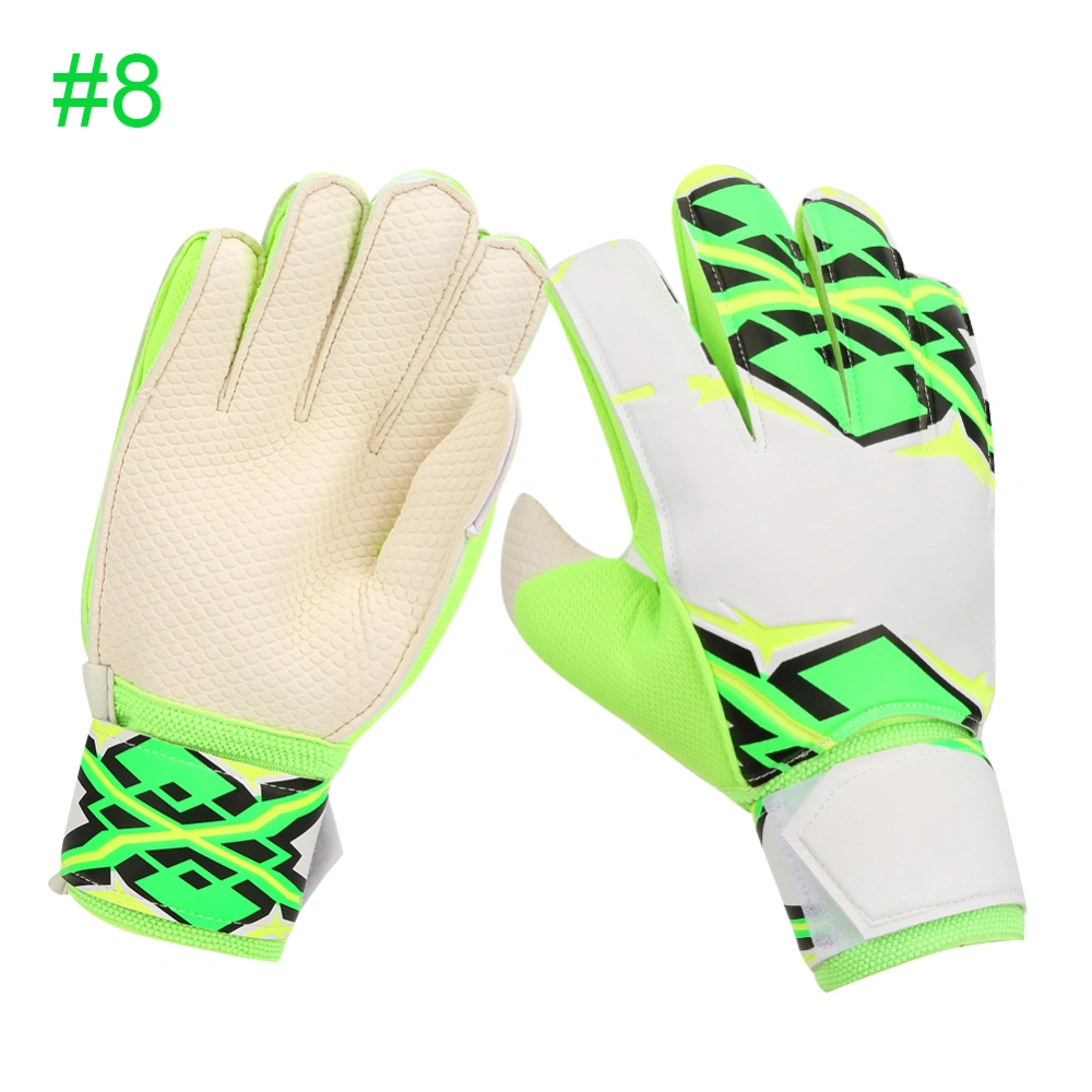 PU Green Teenager Adults Thicken Professional Football Soccer Goalkeeper Goalie Gloves Fingers ProtectorGreen #8