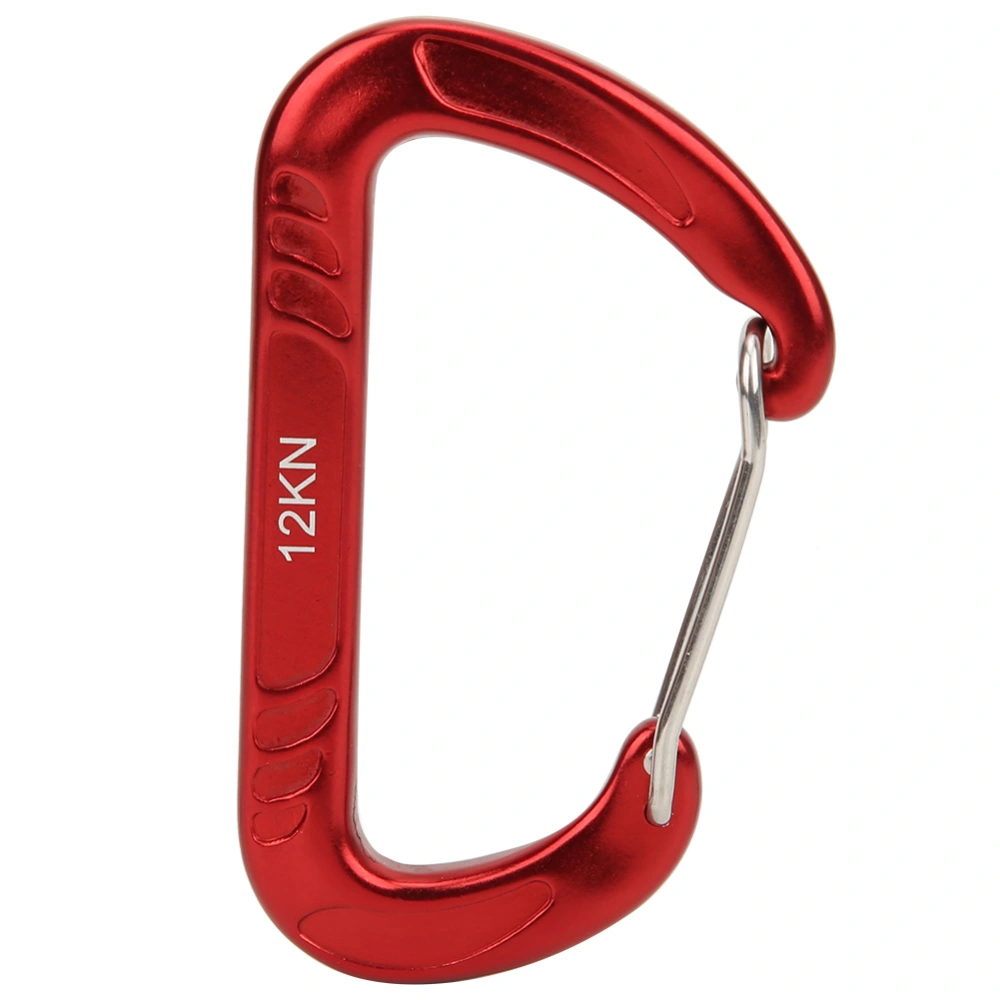 12KN D shape Carabiner Spring Loaded Gate Snap Hook Quick Link Lock Safety Buckle Locking for Parachuting(red )