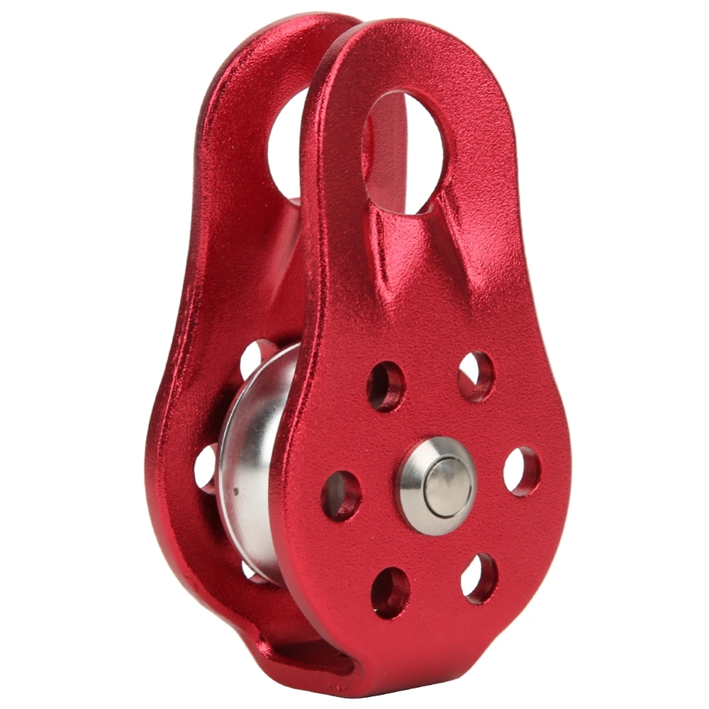 Outdoor Portable Climbing Metal Hardware Single Sheave Fixed Pulley with Swinging Platered