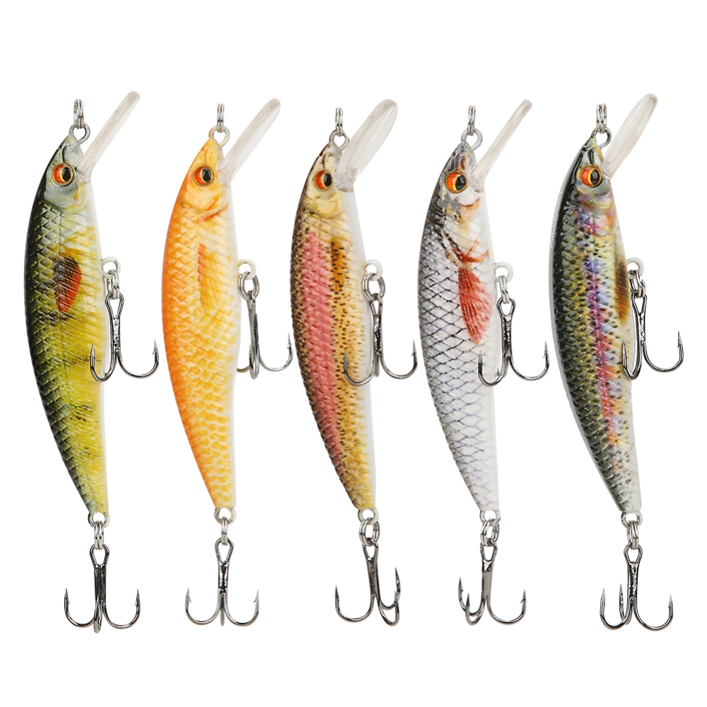 5PCS 8CM Plastic 3D Fish Eye Minnow Lifelike Artificial Hard Bait Fishing Lures Tackle Accessory5 Color 8CM