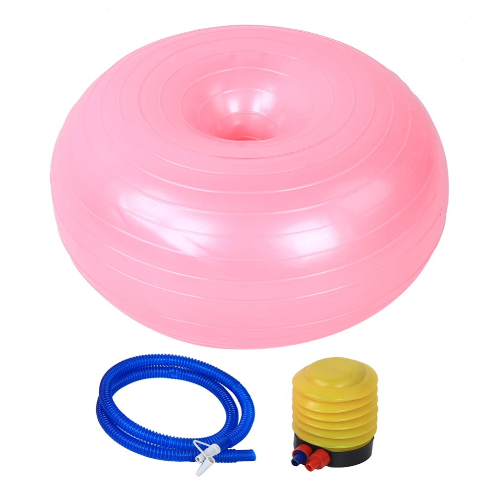 50cm PVC Pink Doughnut Shape Thicken Anti Explosion Inflatable Seating Exercise Yoga Ball