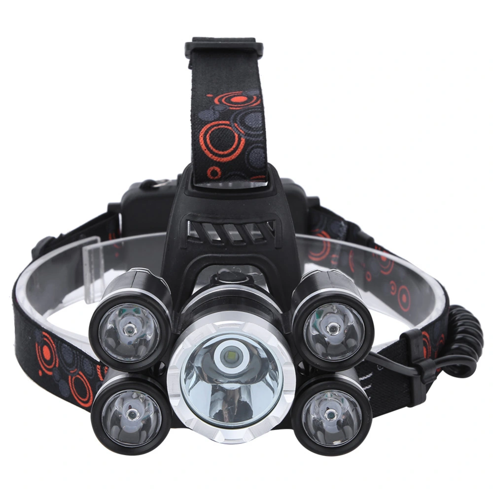 YH-8009 5LED Aluminium Alloy Rechargeable Waterproof Lighting High Power Headlamp T6 Strong Light HeadlightT6 Strong Light Headlamp