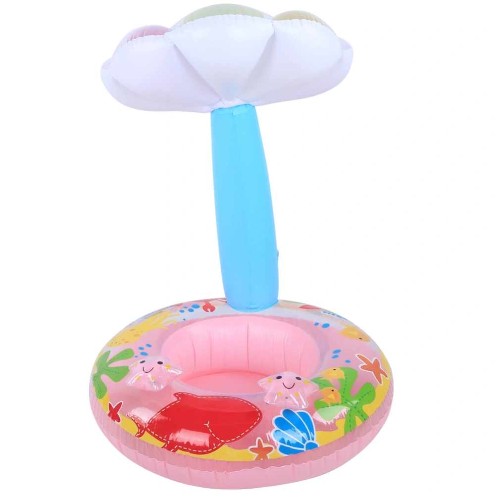 PVC Cartoon Mushroom Shape Inflatable Children Swimming Ring Seat Baby Swim SuppliesPink