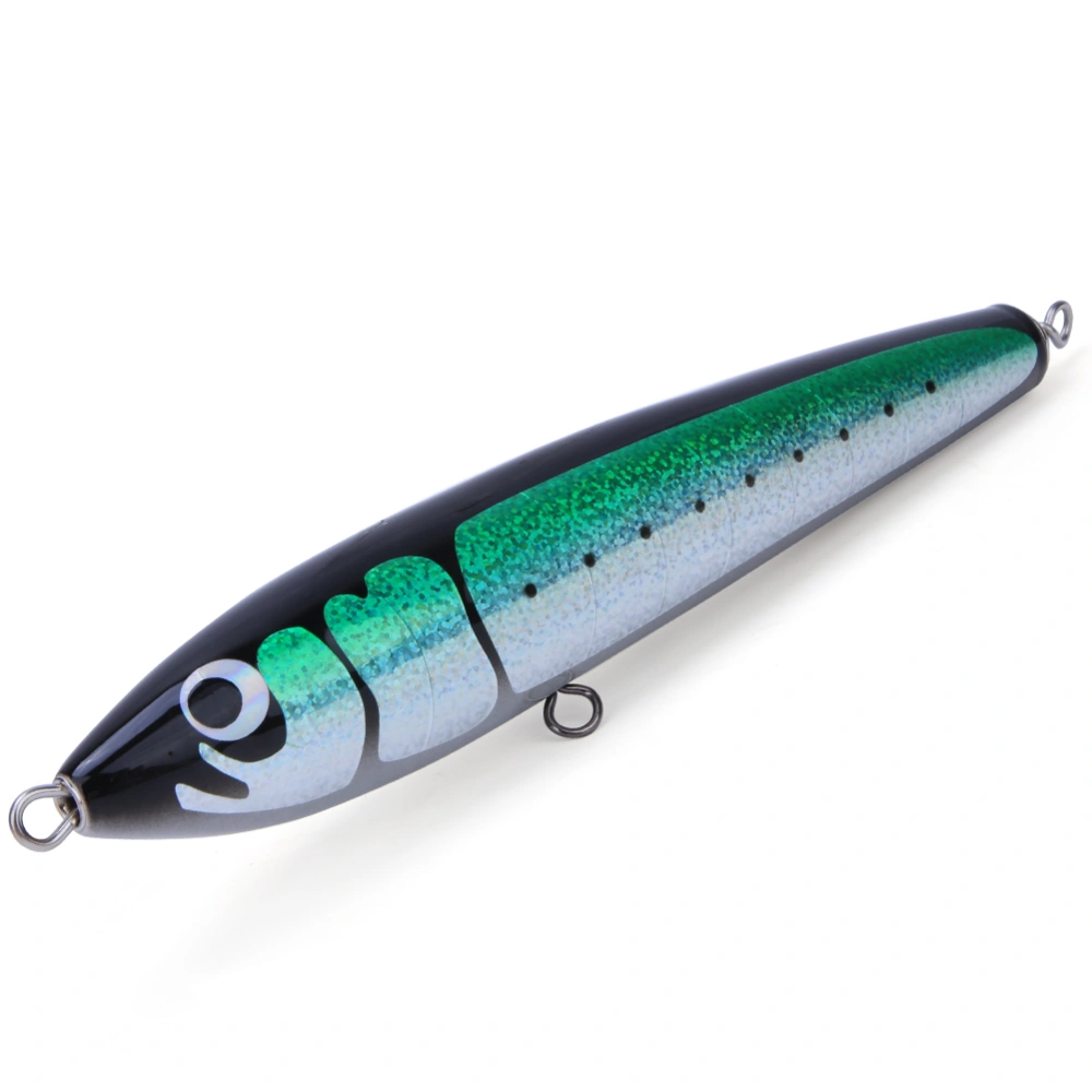 Sequins Wooden Sea Fishing Artificial Large Pencil Lure Simulation Fish Bait Tacklegreen