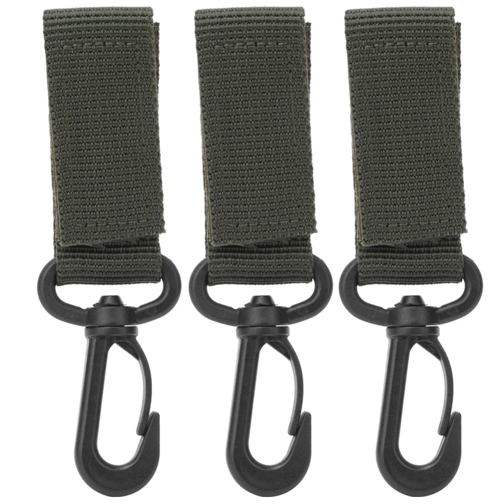 3Pcs Outdoor Supply 360 Degree Rotation Webbing Buckle Key Chain Belt Hookarmy green