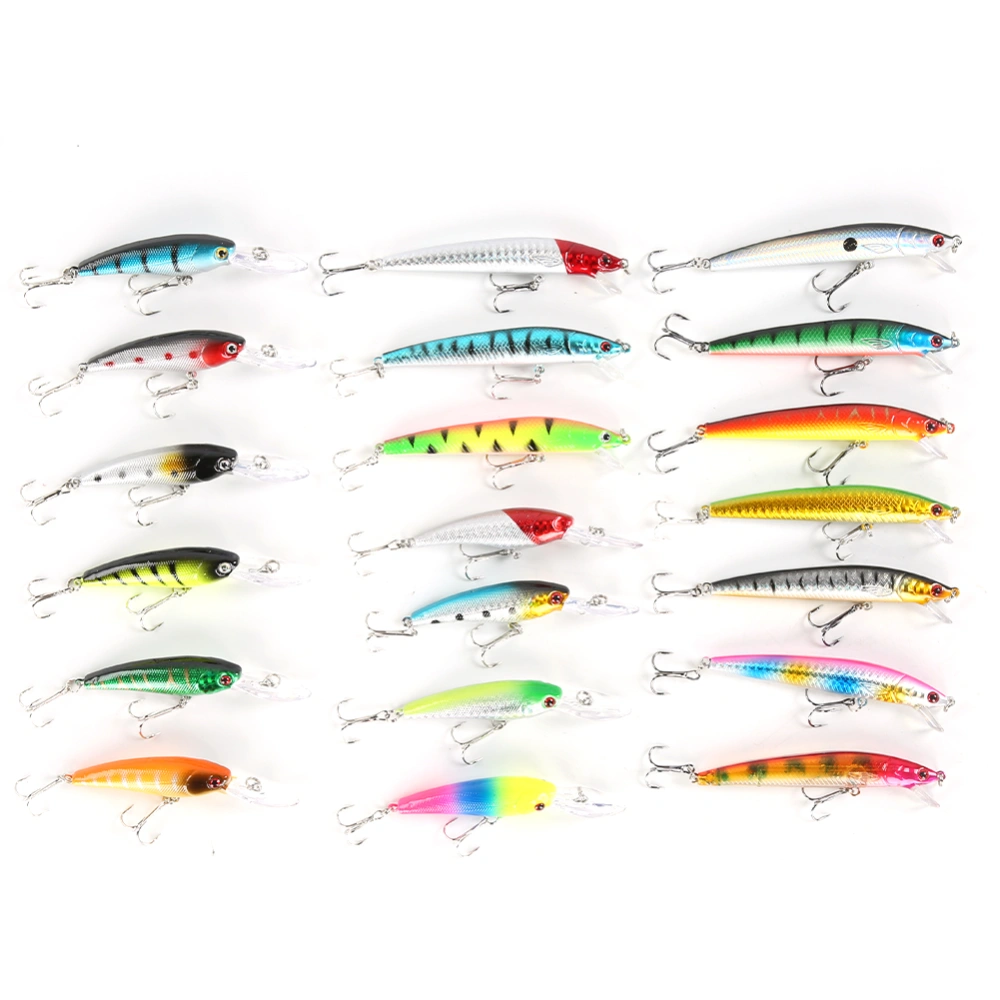 20pcs Plastic Fishing Lures Colorful Artificial Lifelike Fishing Baits Tackles