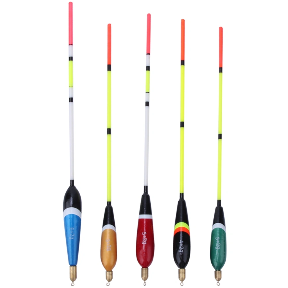 5 pcs Durable Balsa Wooden Fishing Float Bobber Multi Purpose Fish Feed Baits Accessories Kit( )