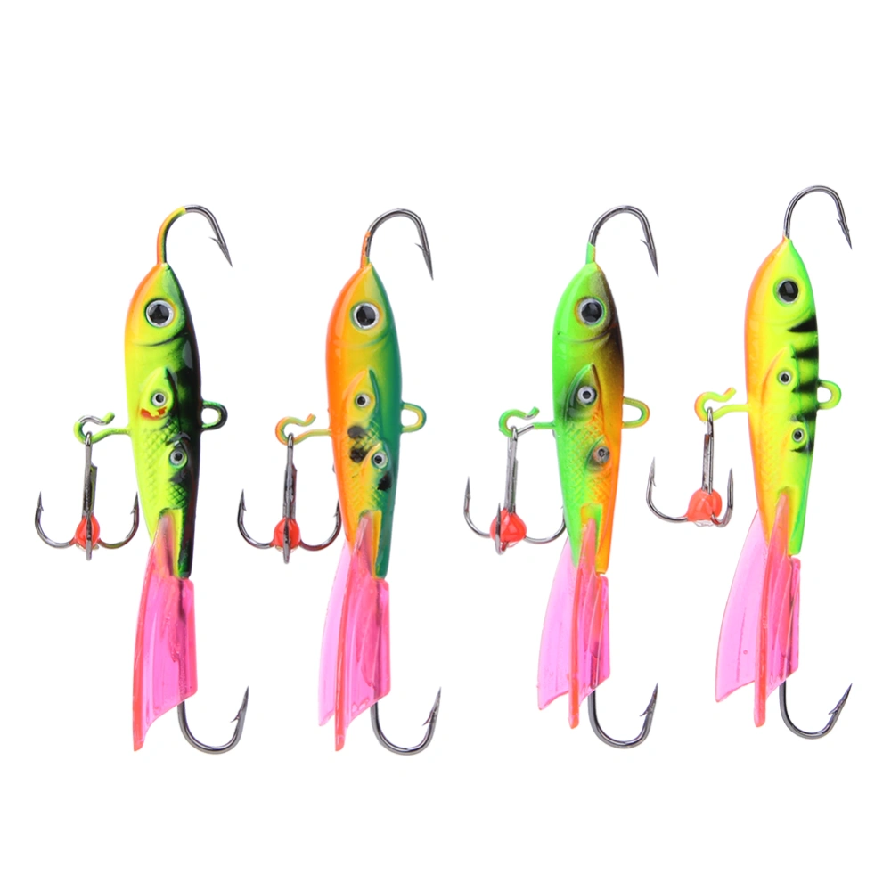 4 pcs 20g Artificial Fishing Lure Bait with Sharp Hooks Ice Fishing Jig Kit Fish Tackle Accessories(1#-4# )