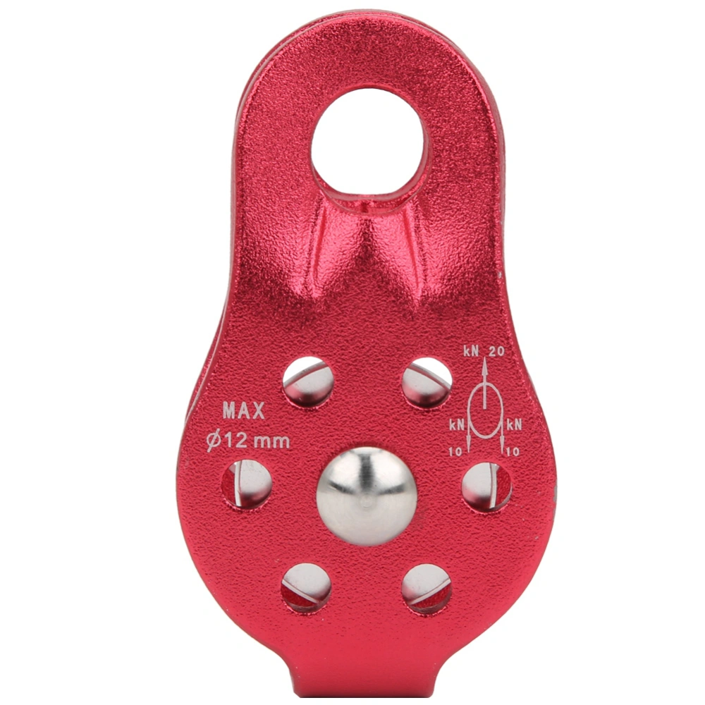 Universal Aluminum Alloy Outdoor Mountaineering Pulley Rescue Climbing EquipmentRed