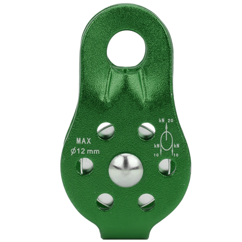 Universal Aluminum Alloy Outdoor Mountaineering Pulley Rescue Climbing EquipmentGreen