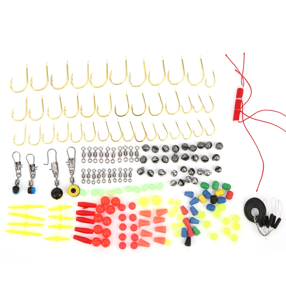 Fish Lure Beads Bait Jig Hook Swivels Tackles Set With Box for Sea Fishing