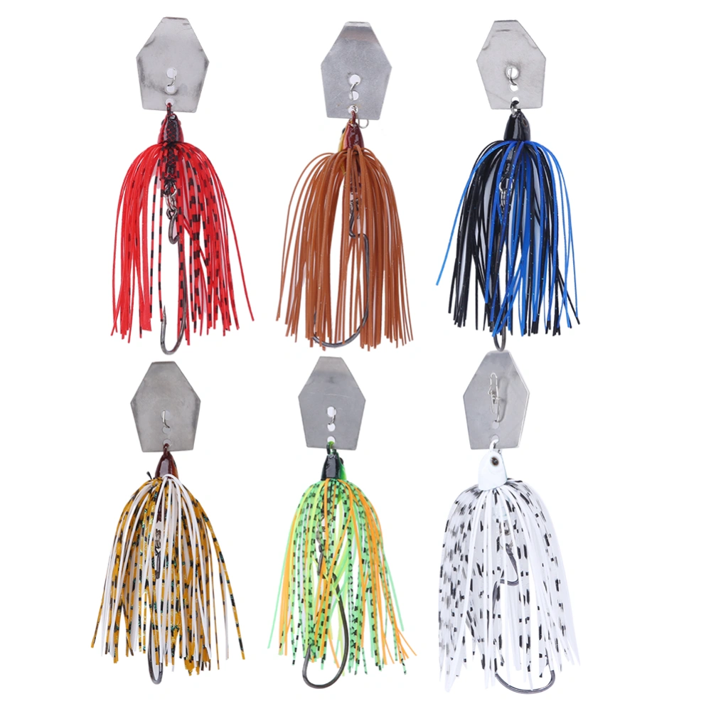 10cm 11g Metal Bait Sequin Bottom Beard Lure Fishing Lures Fish Tackle Accessories6 pcs / Set