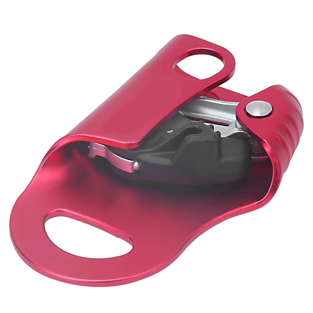 7075 Aluminum Outdoor Rock Climbing Ascender Riser Non-slip Rope Clamp Grasp Device(red )