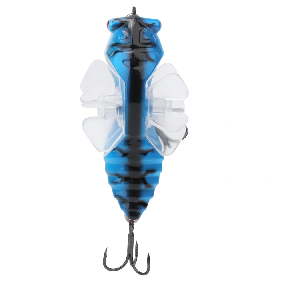 Hard Fish Lure Bionic Cicada Shape Fishing Bait with Rotating Spins Propeller Treble Hook 7.5cmY238-10