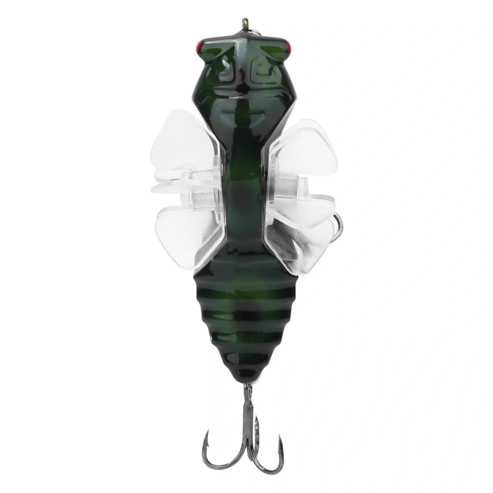 Hard Fish Lure Bionic Cicada Shape Fishing Bait with Rotating Spins Propeller Treble Hook 7.5cmY238-7