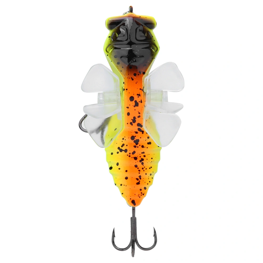 Hard Fish Lure Bionic Cicada Shape Fishing Bait with Rotating Spins Propeller Treble Hook 7.5cmY238-4