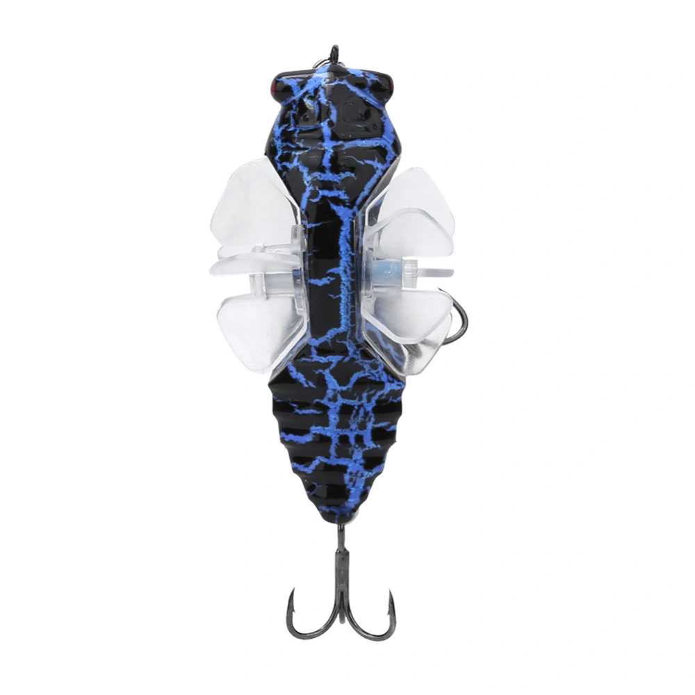 Hard Fish Lure Bionic Cicada Shape Fishing Bait with Rotating Spins Propeller Treble Hook 7.5cmY238-9