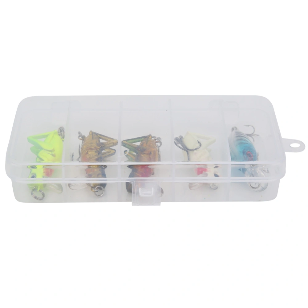 T0063 5Pcs Universal Lifelike Fresh Water Hard Bait Grasshopper Set Artificial Fishing Lure Baits Kit