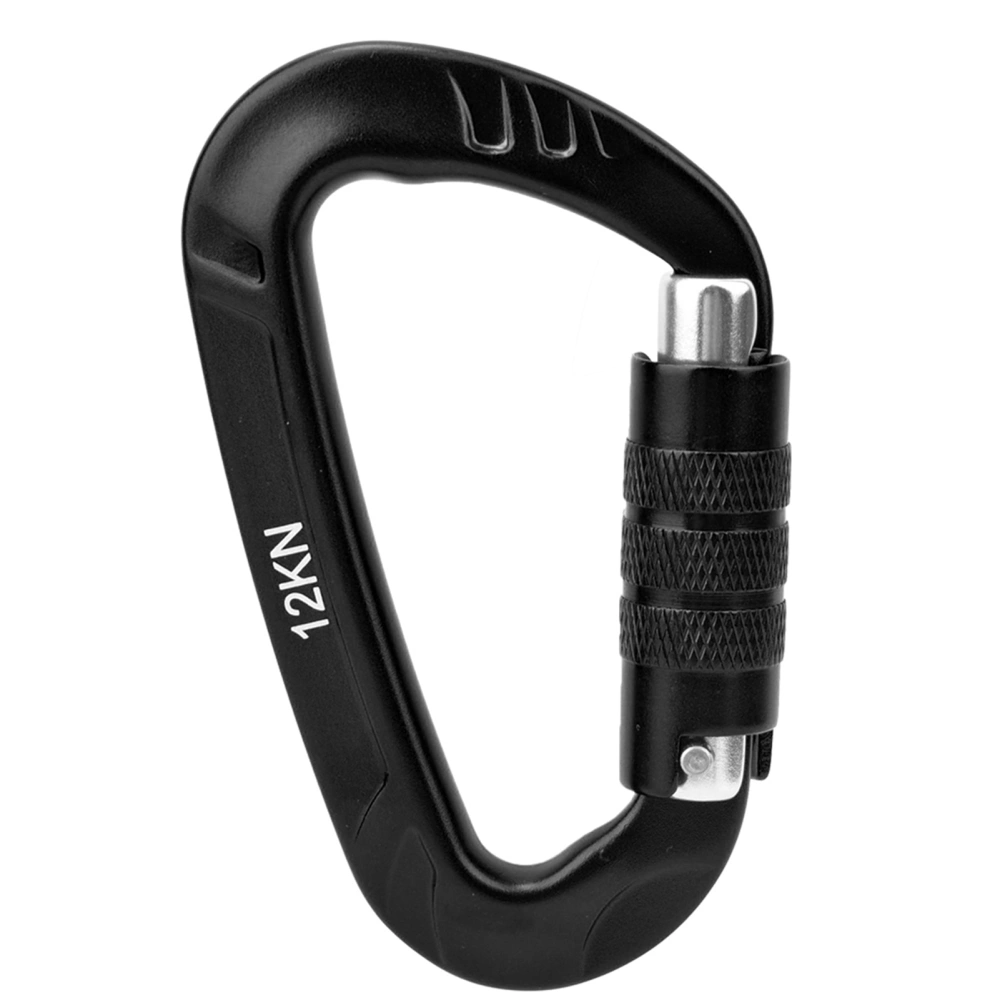 1 pcs 7075 Aerospace Aluminum 12KN D Shaped Buckle Carabiner Clip Outdoor Safety Accessoryblack