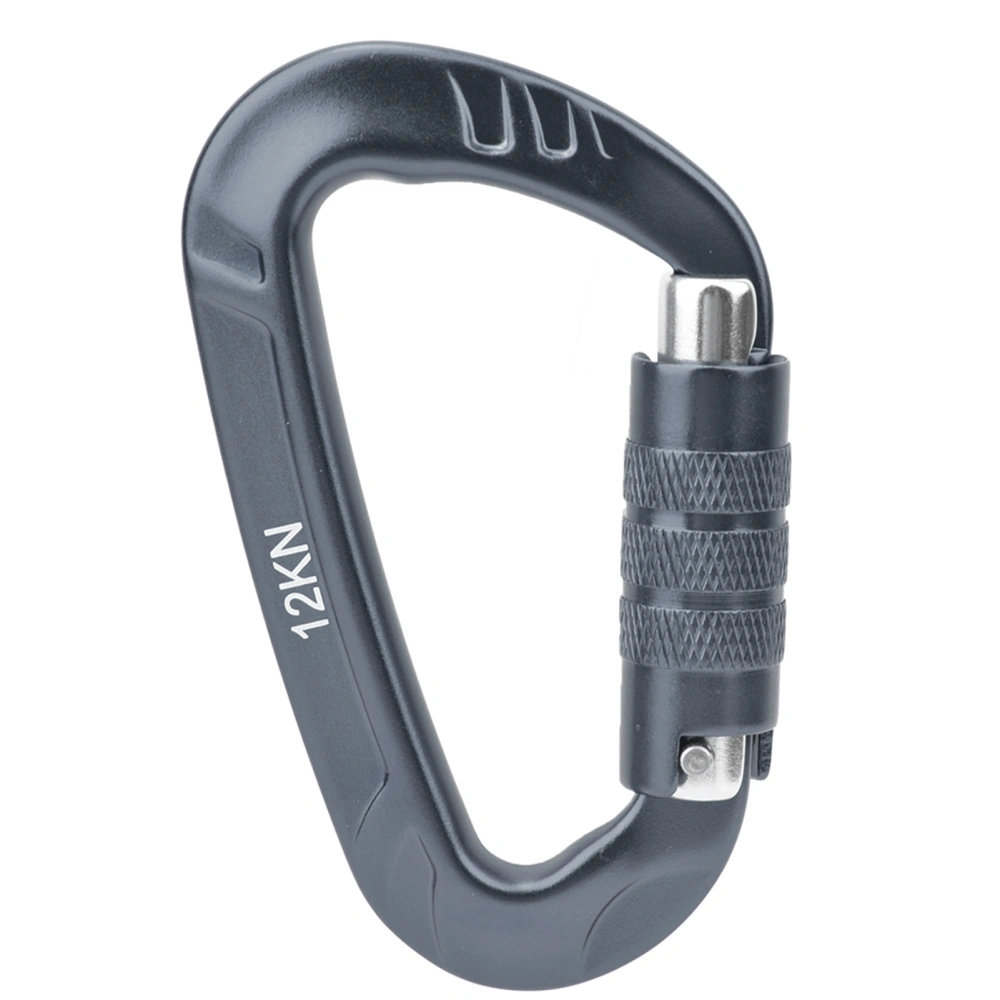 1 pcs 7075 Aerospace Aluminum 12KN D Shaped Buckle Carabiner Clip Outdoor Safety Accessorygray