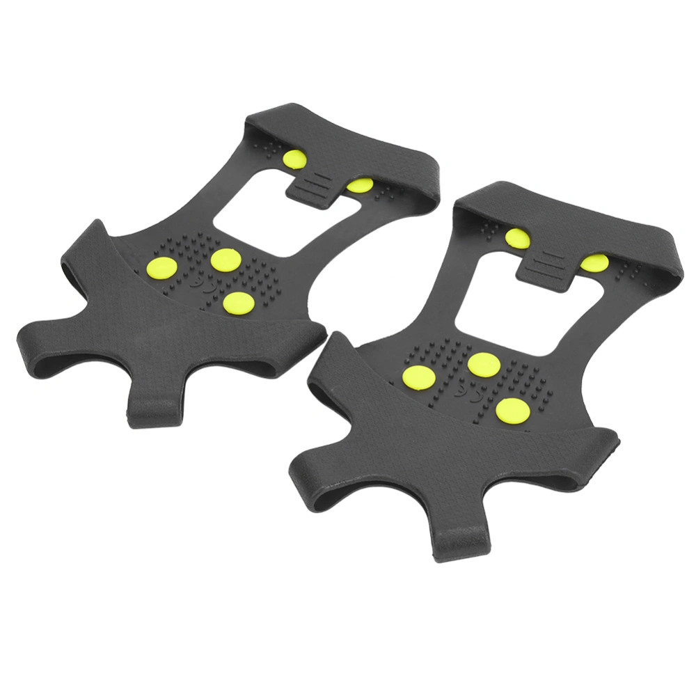 1 Pair Universal 10 Teeth Anti Slip Ice Cleat Shoe Grips Spikes Cleats Crampons for Hiking ClimbingM:36-38