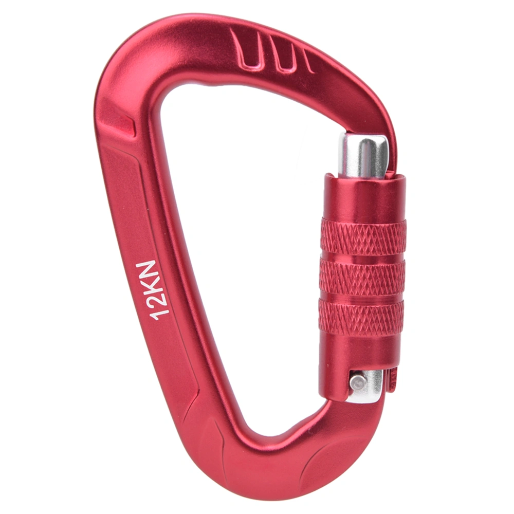 1 pcs 7075 Aerospace Aluminum 12KN D Shaped Buckle Carabiner Clip Outdoor Safety Accessoryred