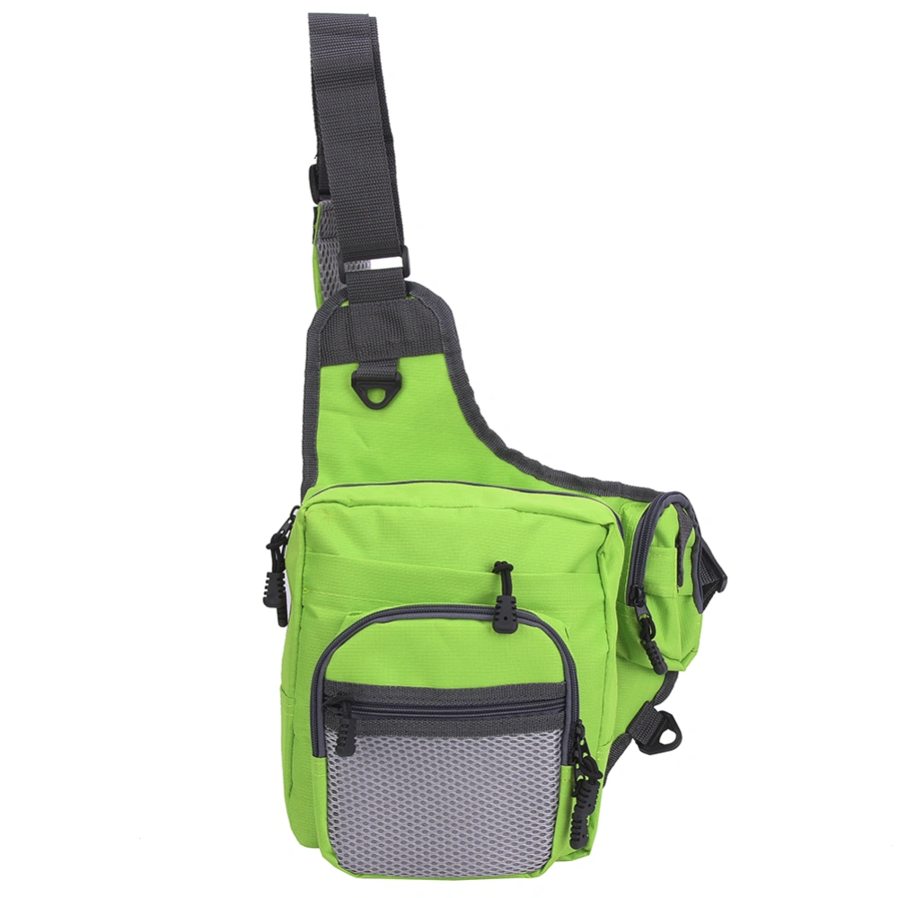 Polyester Multi Functional Fishing Tackle Crossbody Bag Outdoor Sports Hiking Travel Shoulder Bags(Green )