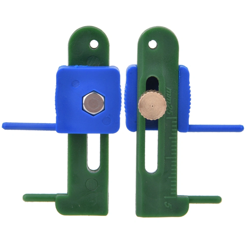 2 pcs ABS Plastic Mini Portable Fishing Hook Tying Caliper Ruler Fish Tool Accessoriesgreen+blue