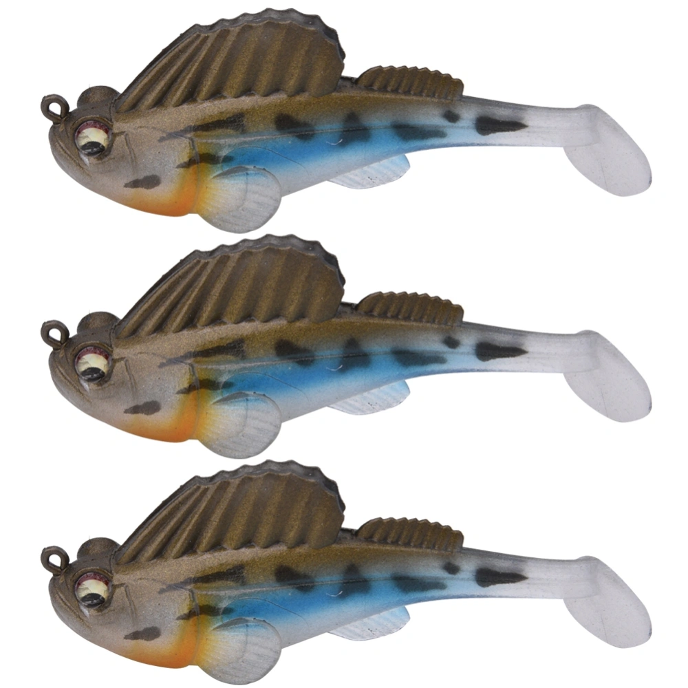 3 pcs Fat Head Artificial Bait Swimbaits Fishing Lures Set Fish Tackle Accessories001