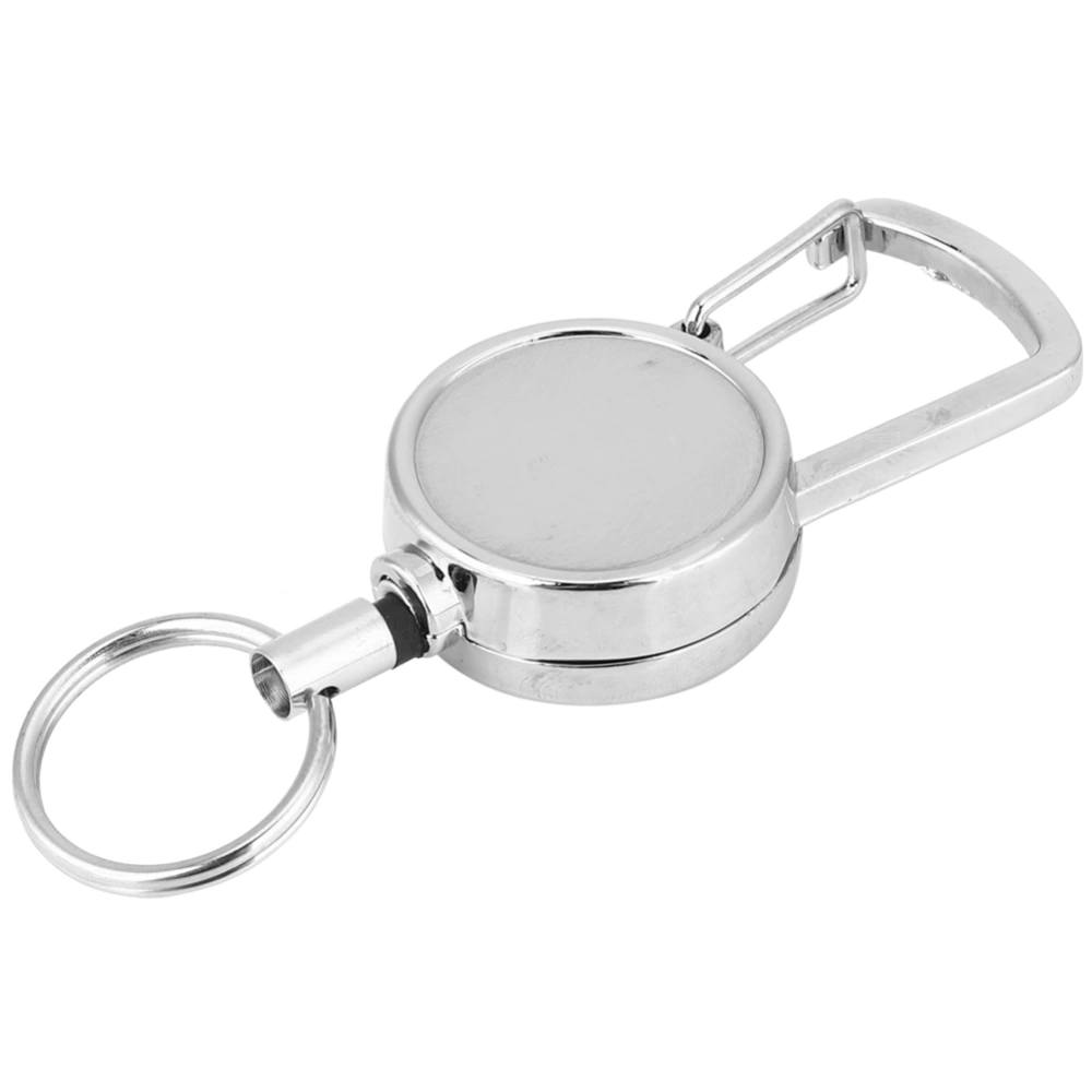 Metal Retractable Key Chain with High Resilience Nylon Wire Anti Lost Rope Keyring Buckle Outdoor Tool