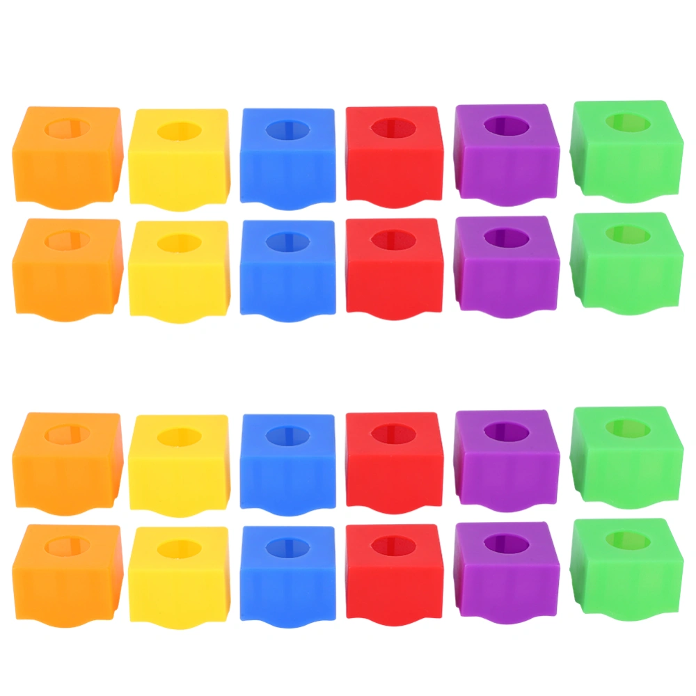 24PCS Plastic Portable Multi Color Billiard Pool Cue Chalk Holder Protective Cover Case Snooker Player Club Accessories