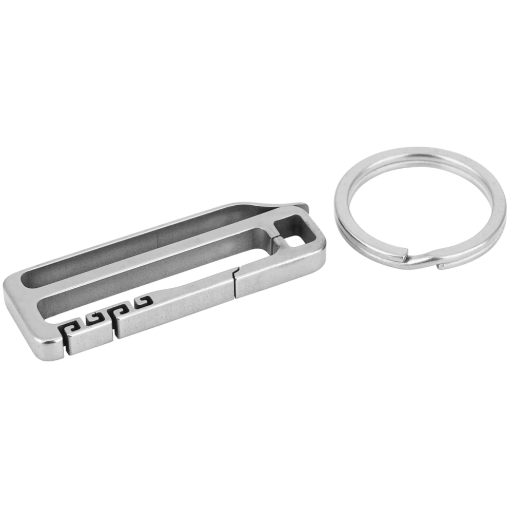 Titanium Alloy Outdoor Equipment EDC Key Holder Keeper Organizer Ring Wasit Belt Clip for CampingSilver Release Buckle