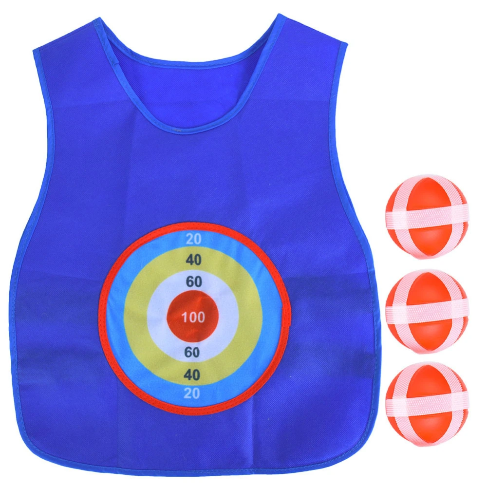 Children's Sticky Ball Jersey Outdoor Toss Sticking Target Game Vest Kids Fun Sports Toyblue