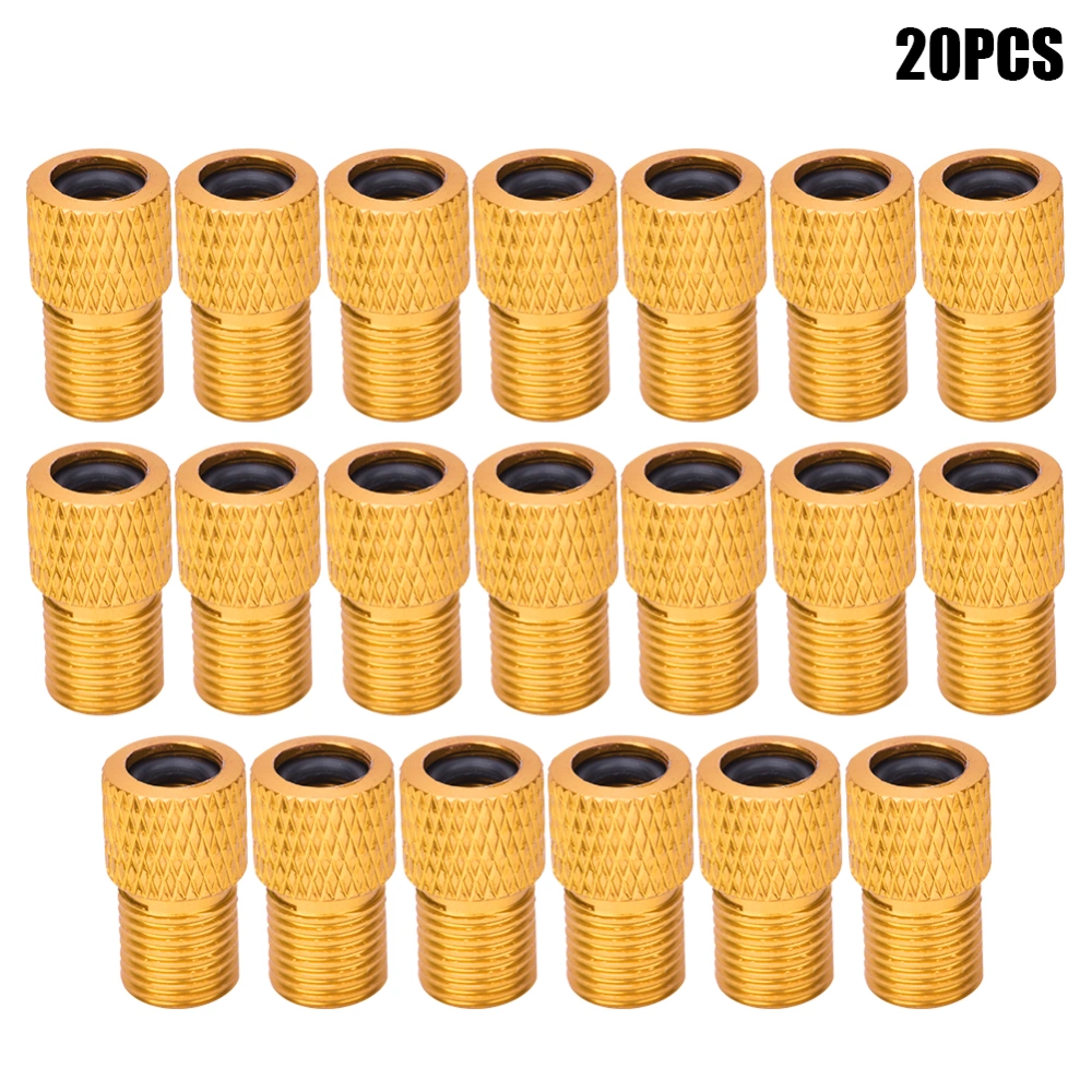 20 pcs Silicone Valve Adapter Valves Cap for Bike Bicycle Tire Dust Cover Road Bicycles Accessoriesgold